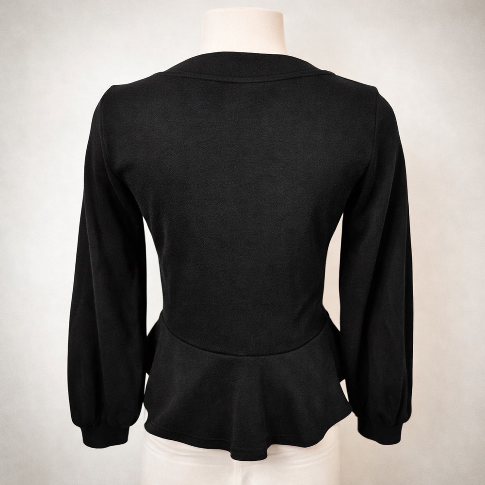 Anthropologie Gray V-Neck Peplum Tunic - Picture 4 of 9